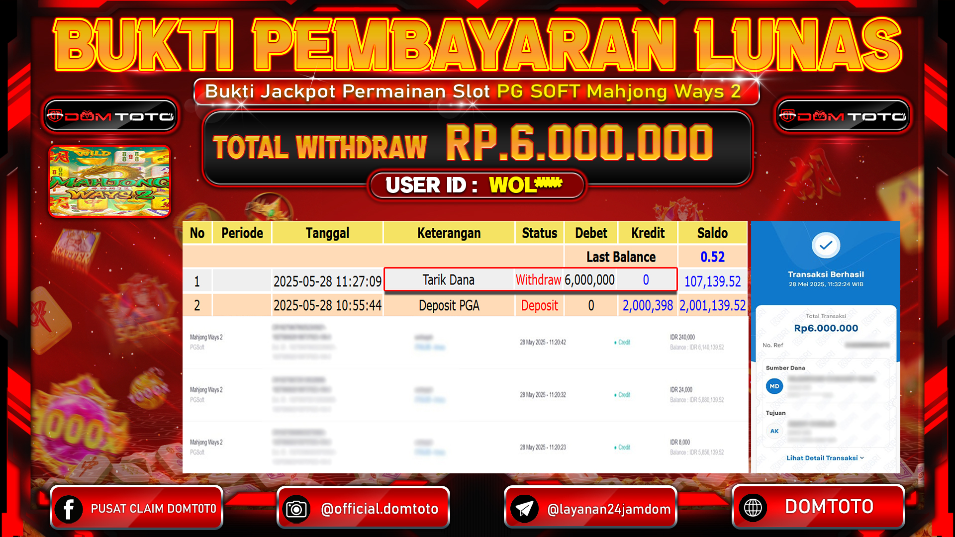 JACKPOT SLOT MAHJONG WAYS 2 28  MEI 2025